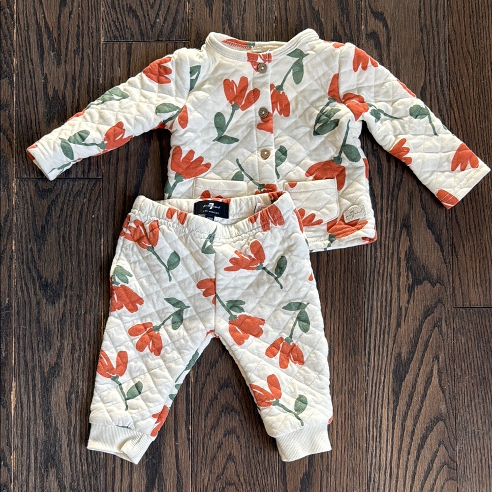 7 For All Mankind Floral Outfit 6-9months